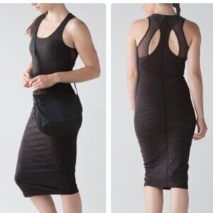 Lululemon‎ Globetrotter Black Midi Dress (Wee Are From Space) Size 4